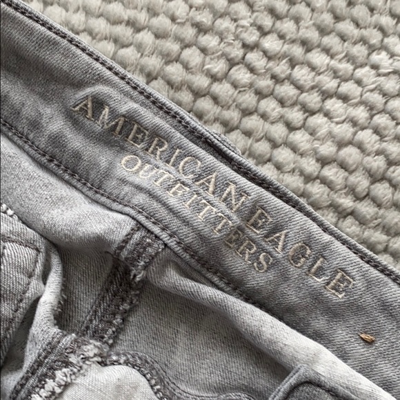 Gray High Waist Jean Shorts - Picture 3 of 4